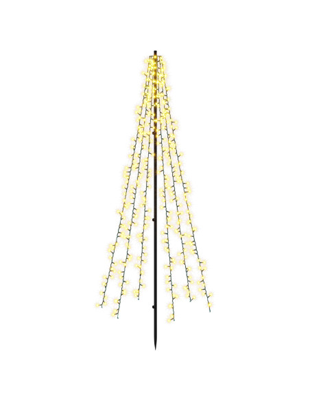 Albero di Natale LED 165 cm 540 LED Bianco caldo Acciaio Nero