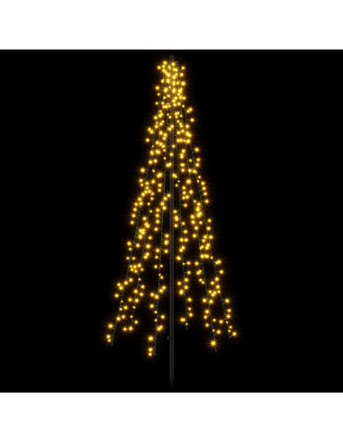 Albero di Natale LED 165 cm 540 LED Bianco caldo Acciaio Nero