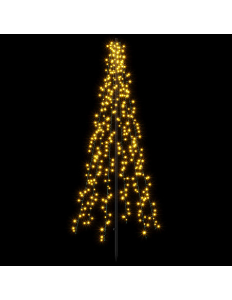 Albero di Natale LED 165 cm 540 LED Bianco caldo Acciaio Nero