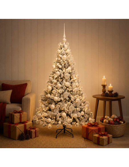 Albero di Natale Artificiale con Palline 150 cm 150 LED