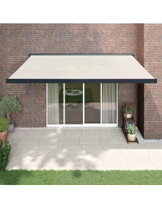 | Tenda retrattile | Blu e Bianco con Struttura Bianca 4,5 × 3 m