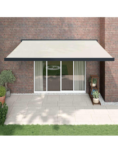 | Tenda retrattile | Blu e Bianco con Struttura Bianca 4,5 × 3 m