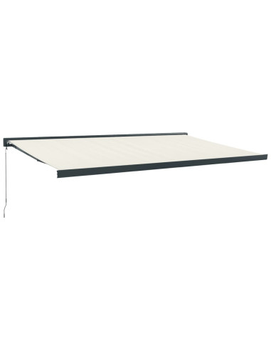 Tenda da Sole Retrattile Crema 5x3 m in Tessuto e Alluminio