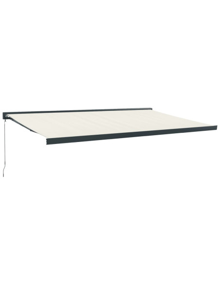 Tenda da Sole Retrattile Crema 5x3 m in Tessuto e Alluminio