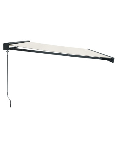 Tenda da Sole Retrattile Crema 5x3 m in Tessuto e Alluminio