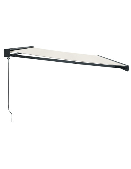 Tenda da Sole Retrattile Crema 5x3 m in Tessuto e Alluminio