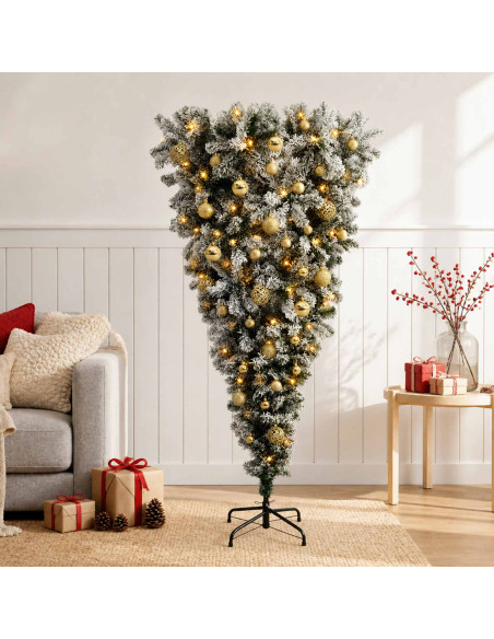 Albero di Natale artificiale rovesciato con rami snodati 150 cm