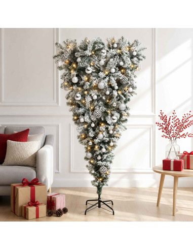 Albero di Natale artificiale rovesciato con rami snodati 150 cm
