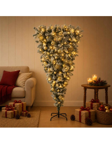 Albero di Natale artificiale rovesciato con rami snodati 150 cm
