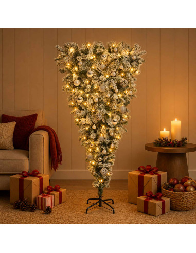 Albero di Natale artificiale rovesciato con rami snodati 150 cm