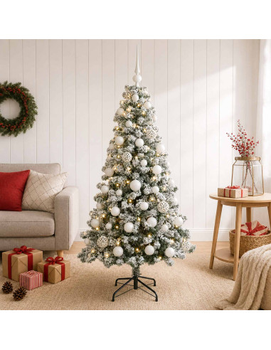 Albero di Natale Artificiale con Palline 120 cm 150 LED
