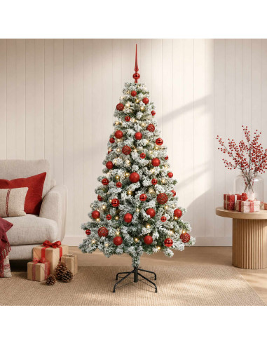 Albero di Natale Artificiale con Palline 120 cm 150 LED