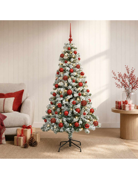 Albero di Natale Artificiale con Palline 120 cm 150 LED