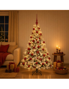 Albero di Natale Artificiale con Palline 150 cm 150 LED