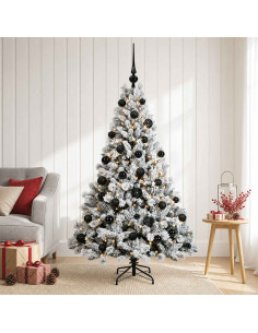 Albero di Natale artificiale con palline 150 cm 150 LED