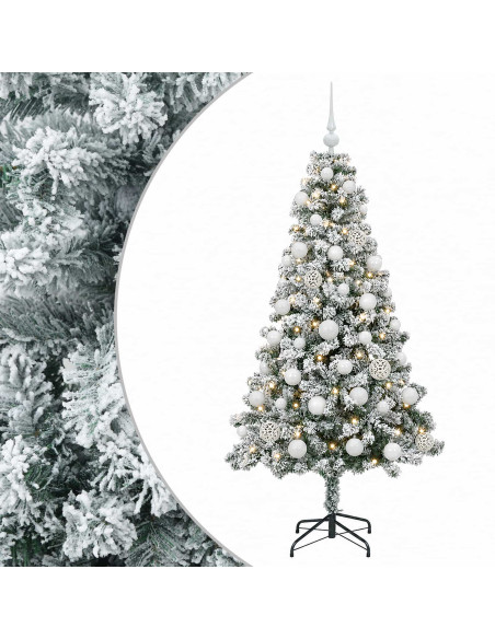 Albero di Natale Artificiale con Palline 120 cm 150 LED