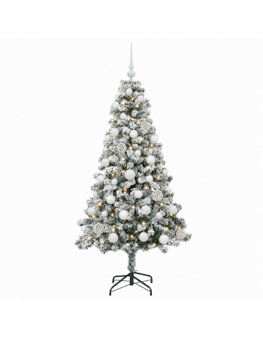 Albero di Natale Artificiale con Palline 120 cm 150 LED