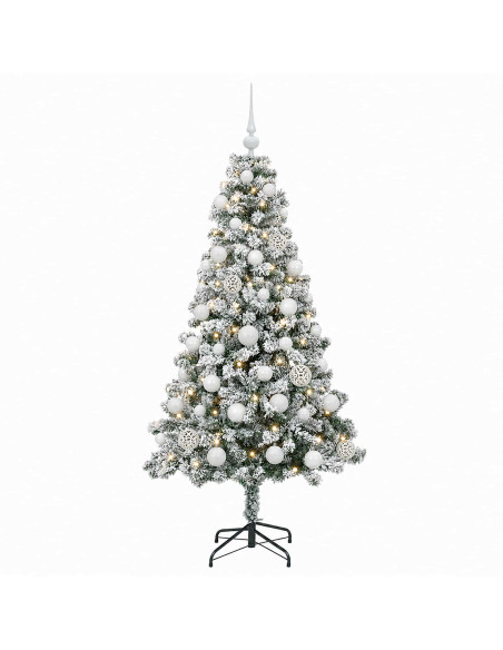 Albero di Natale Artificiale con Palline 120 cm 150 LED