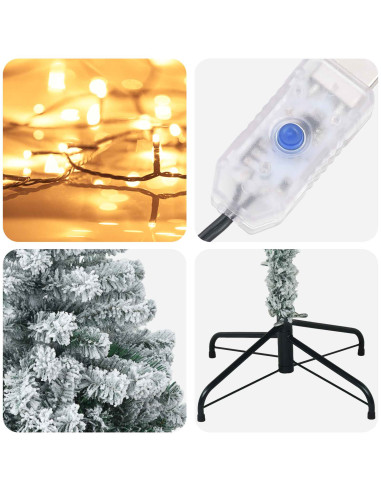 Albero di Natale Artificiale con Rami Pieghevoli 120 cm 150 LED