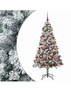 Albero di Natale Artificiale con Palline 120 cm 150 LED 2