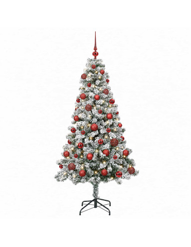 Albero di Natale Artificiale con Palline 120 cm 150 LED