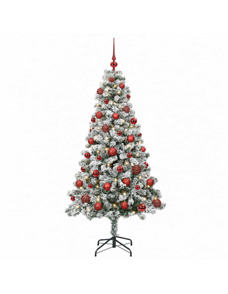 Albero di Natale Artificiale con Palline 120 cm 150 LED