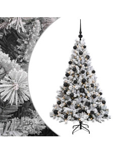 Albero di Natale artificiale con palline 150 cm 150 LED 2