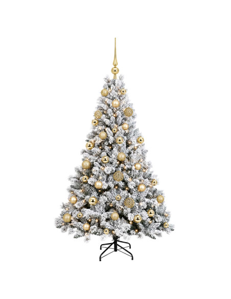 Albero di Natale Artificiale con Palline 150 cm 150 LED