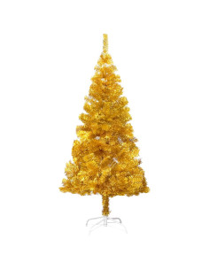 Albero di Natale Preilluminato con Palline Oro 120 cm PET
