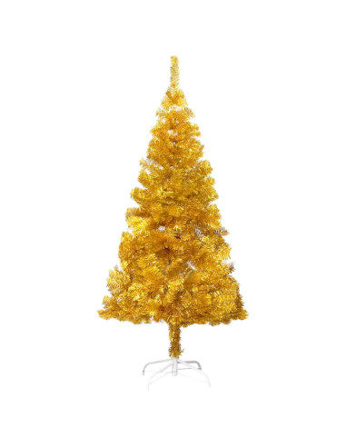 Albero di Natale Preilluminato con Palline Oro 120 cm PET