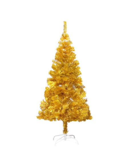 Albero di Natale Preilluminato con Palline Oro 120 cm PET