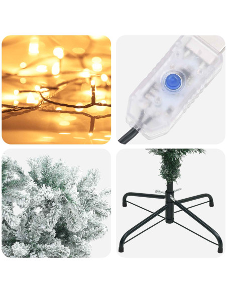 Albero di Natale artificiale rovesciato con rami snodati 150 cm