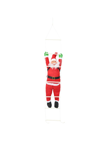 Babbo Natale appeso sulla scala Rosso 30 x 15 x 170 cm