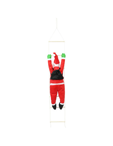 Babbo Natale appeso sulla scala Rosso 30 x 15 x 170 cm