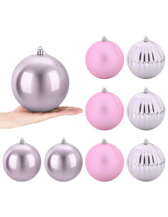 Set di palline di Natale XL 9 pz Rosa Ø 15 cm Plastica 2