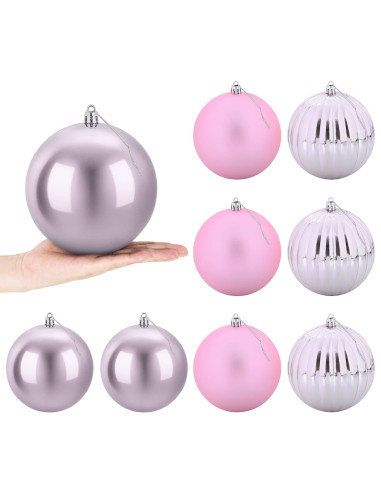 Set di palline di Natale XL 9 pz Rosa Ø 15 cm Plastica