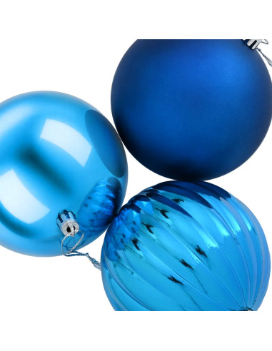 Set di palline di Natale XXL 4 pz Blu Ø 20 cm Plastica