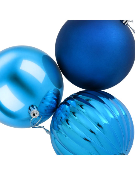 Set di palline di Natale XXL 4 pz Blu Ø 20 cm Plastica