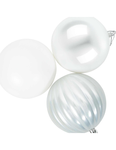 Set di palline di Natale XXL 3 pz Bianco Ø 25 cm Plastica