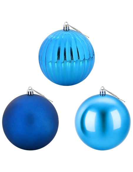 Set di palline di Natale XXL 3 pz Blu Ø 25 cm Plastica