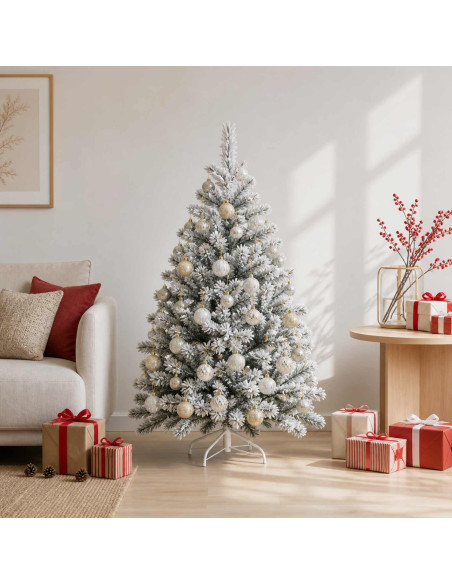 Set di Palline di Natale 30 pz Oro e bianco Ø 6 cm Plastica