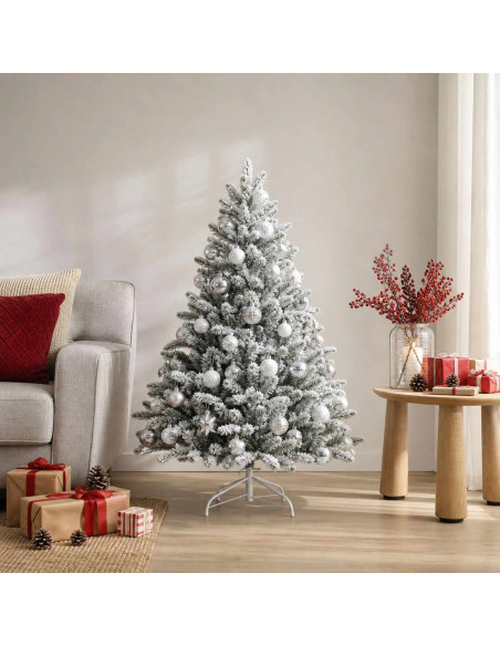 Set di Palline di Natale 88 pz argento e bianco Ø 6 cm Plastica