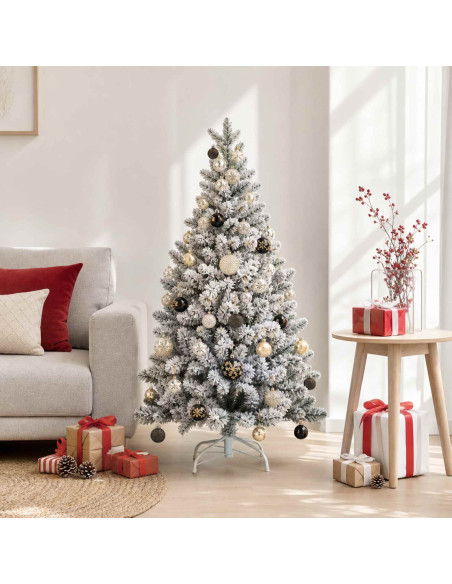 Set di Palline di Natale 88 pz Nero e Oro Ø 6 cm Plastica