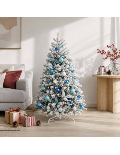 Set di Palline di Natale 88 pz Turchese, blu scuro e bianco