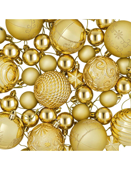 Set di Palline di Natale 88 pz Oro Ø 6 cm Plastica
