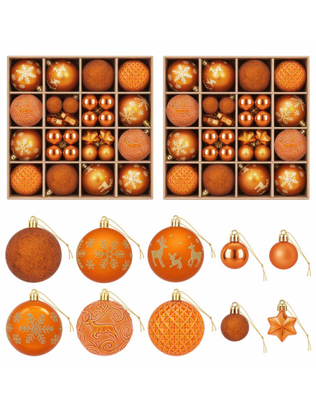 Set di Palline di Natale 88 pz Bronzo Ø 6 cm Plastica