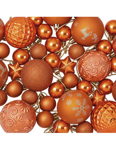 Set di Palline di Natale 88 pz Bronzo Ø 6 cm Plastica