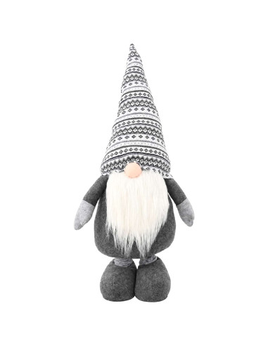 Gnomo di Natale con gambe allungabili Grigio 130 cm Poliestere