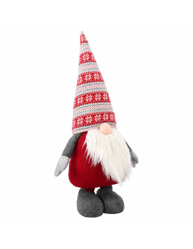 Gnomo di Natale con gambe allungabili Rosso 130 cm Poliestere