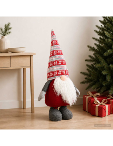 Gnomo di Natale con gambe allungabili Rosso 130 cm Poliestere